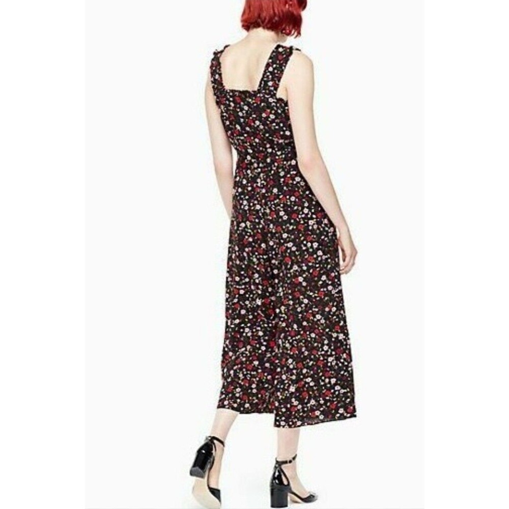 Kate Spade Womens Ma Cherie Floral Jumpsuit Sz 4 Muticolor Cottage Core $398